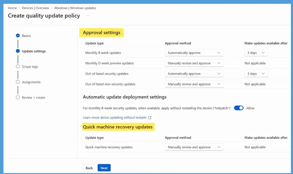 Microsoft Intune Expands Windows Quality Update Management with New Approval Settings - Fig.3 Creds to MS